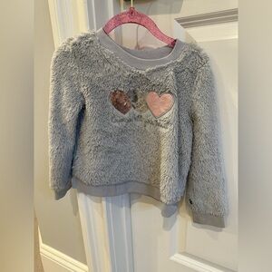 Btween Faux Fur Sweater with Heart Accents Size 3T